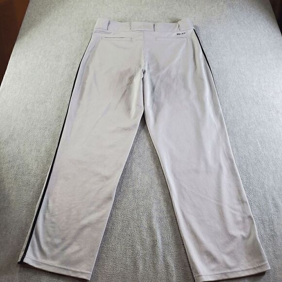 Nike Pants Mens Large Gray Baseball Softball Dri Fit Flat Front Swoosh Logo - Picture 10 of 11